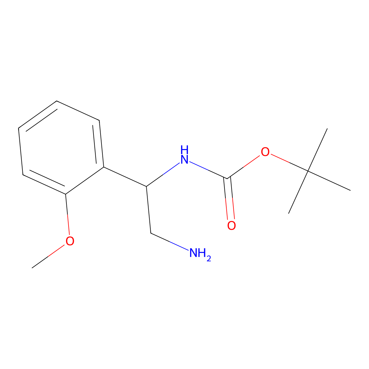 tert-butyl N-(2-amino-1-(2-methoxyphenyl)ethyl)carbamate molecular structure, CAS 1016696-47-1