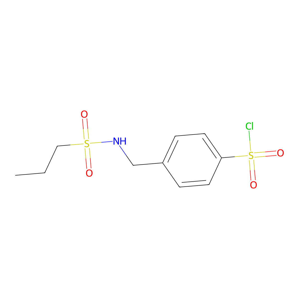 4-[(Propane-1-sulfonamido)methyl]benzene-1-sulfonyl chloride molecular structure, CAS 1016696-49-3
