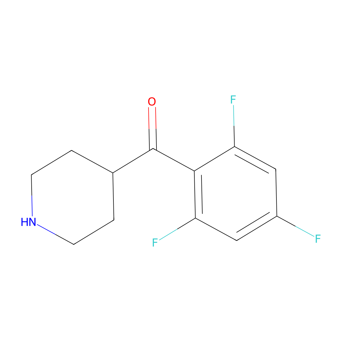 4-(2,4,6-Trifluorobenzoyl)piperidine molecular structure, CAS 1016696-52-8