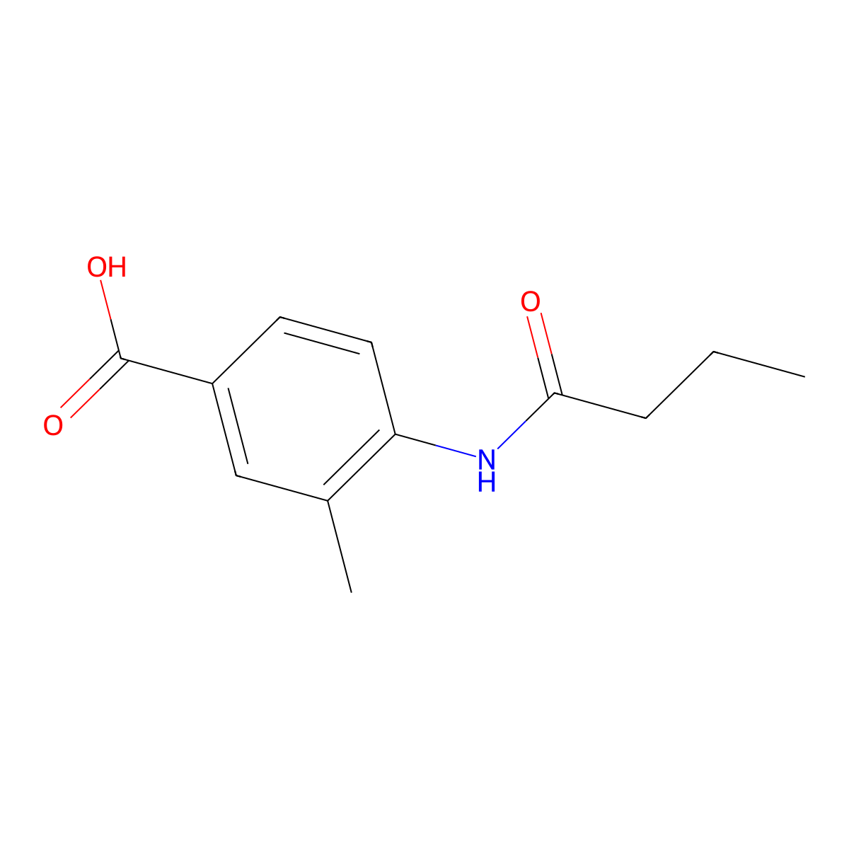 4-Butanamido-3-methylbenzoic acid molecular structure, CAS 1016696-74-4