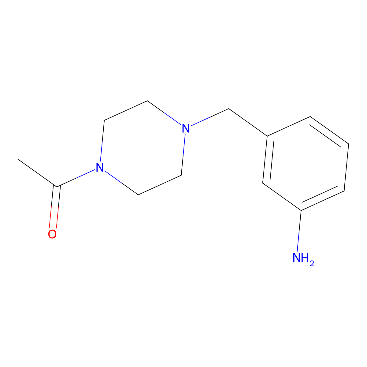 1-{4-[(3-Aminophenyl)methyl]piperazin-1-YL}ethan-1-one molecular structure, CAS 1016696-88-0