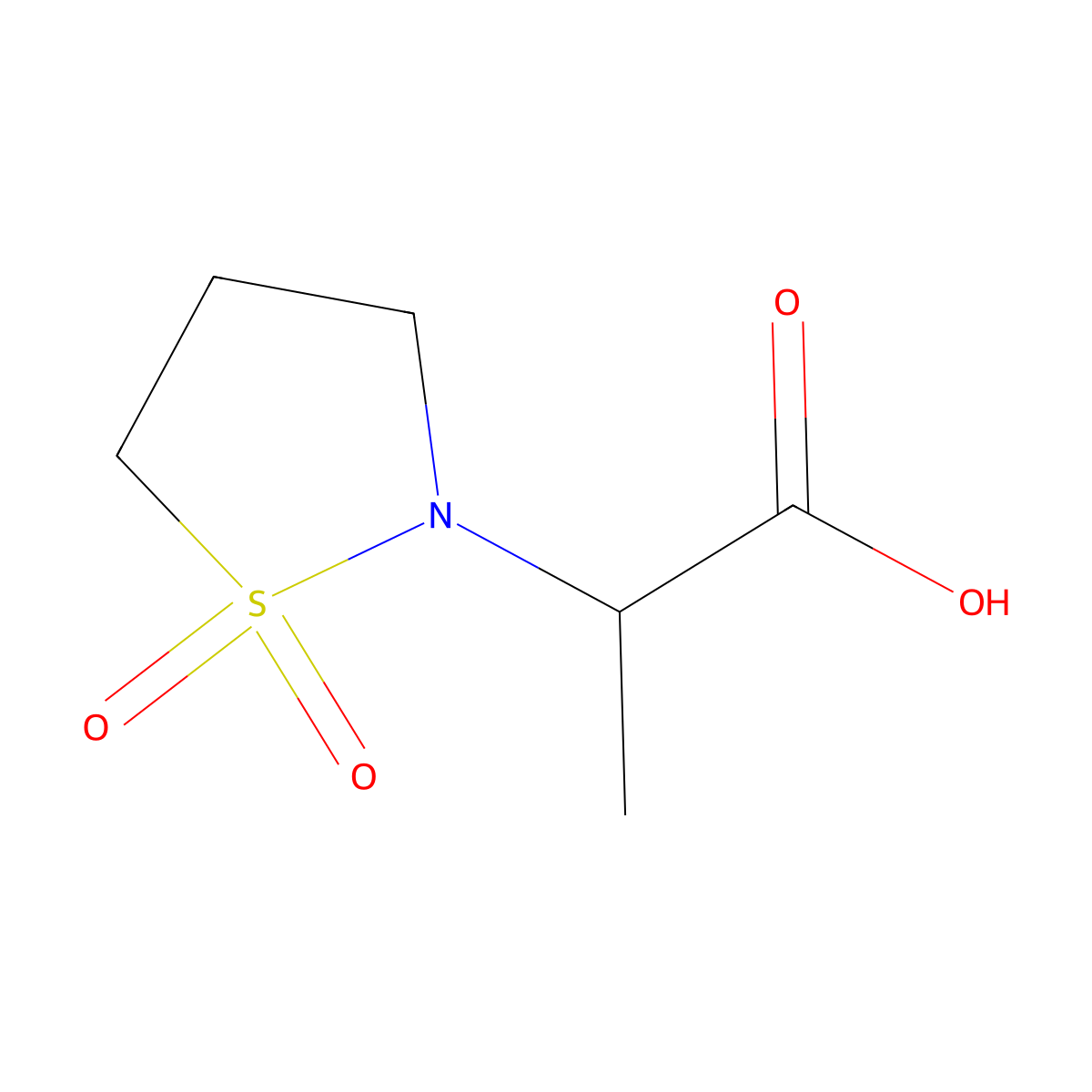 2-(1,1-Dioxo-1,2-thiazolidin-2-yl)propanoic acid molecular structure, CAS 1016696-99-3