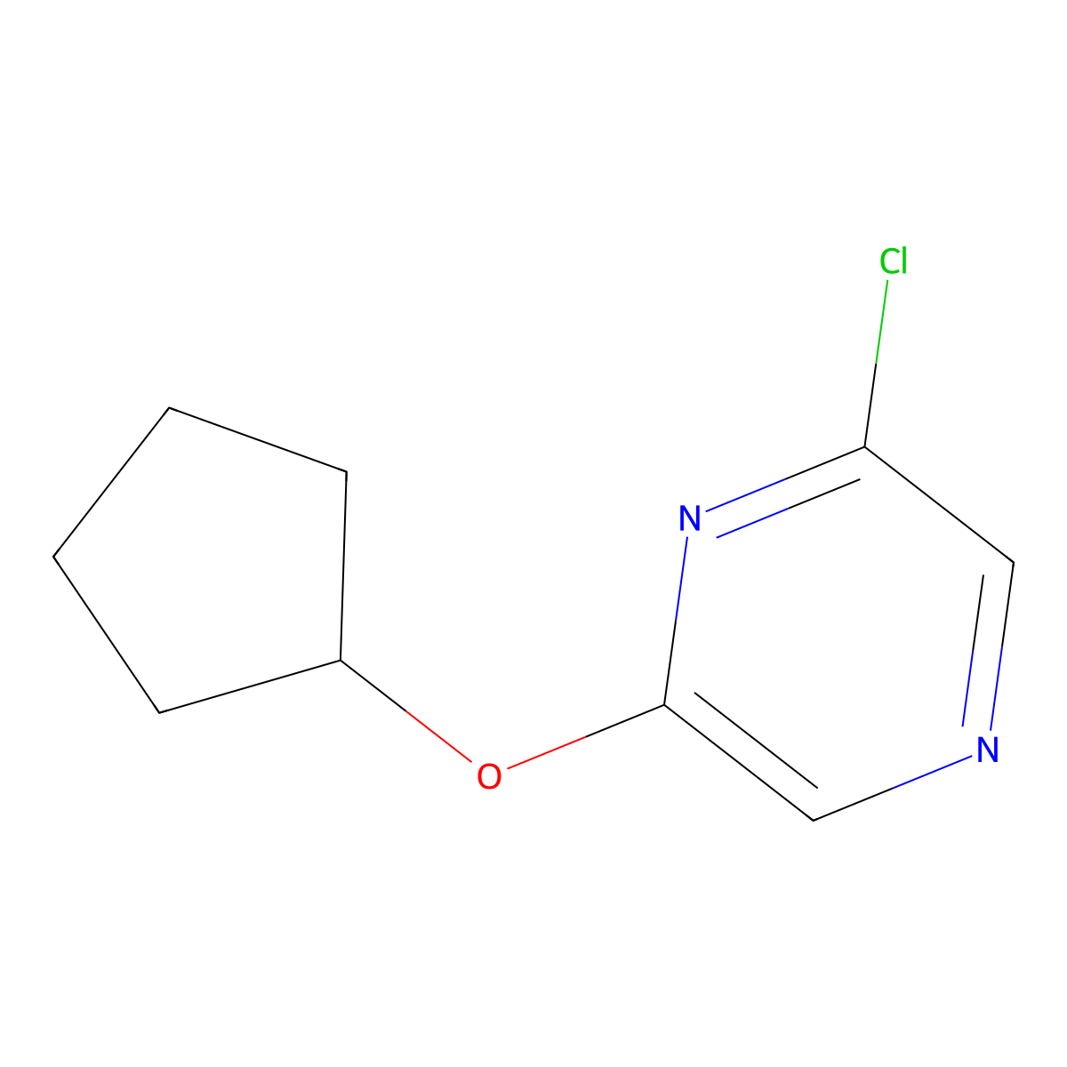 2-Chloro-6-(cyclopentyloxy)pyrazine molecular structure, CAS 1016697-18-9