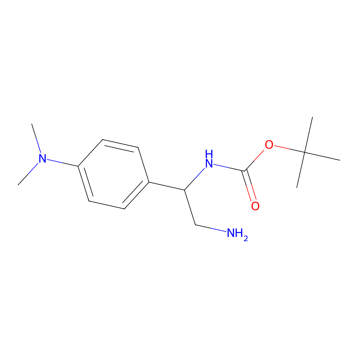 tert-butyl N-{2-amino-1-[4-(dimethylamino)phenyl]ethyl}carbamate molecular structure, CAS 1016697-48-5