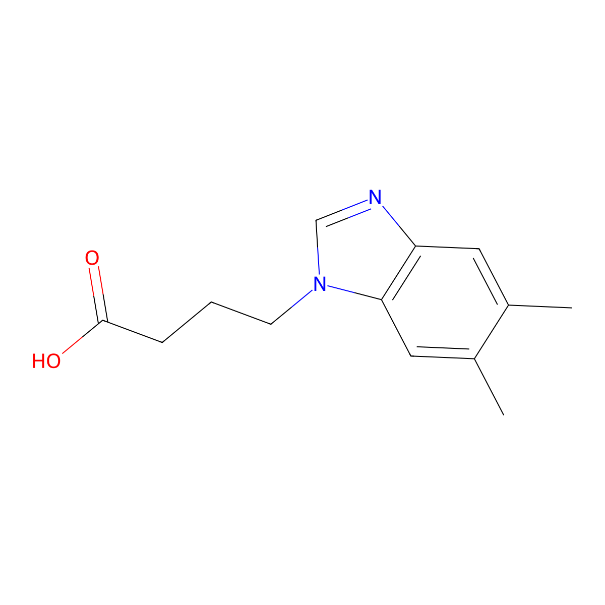 4-(5,6-dimethyl-1H-1,3-benzodiazol-1-yl)butanoic acid molecular structure, CAS 1016697-65-6
