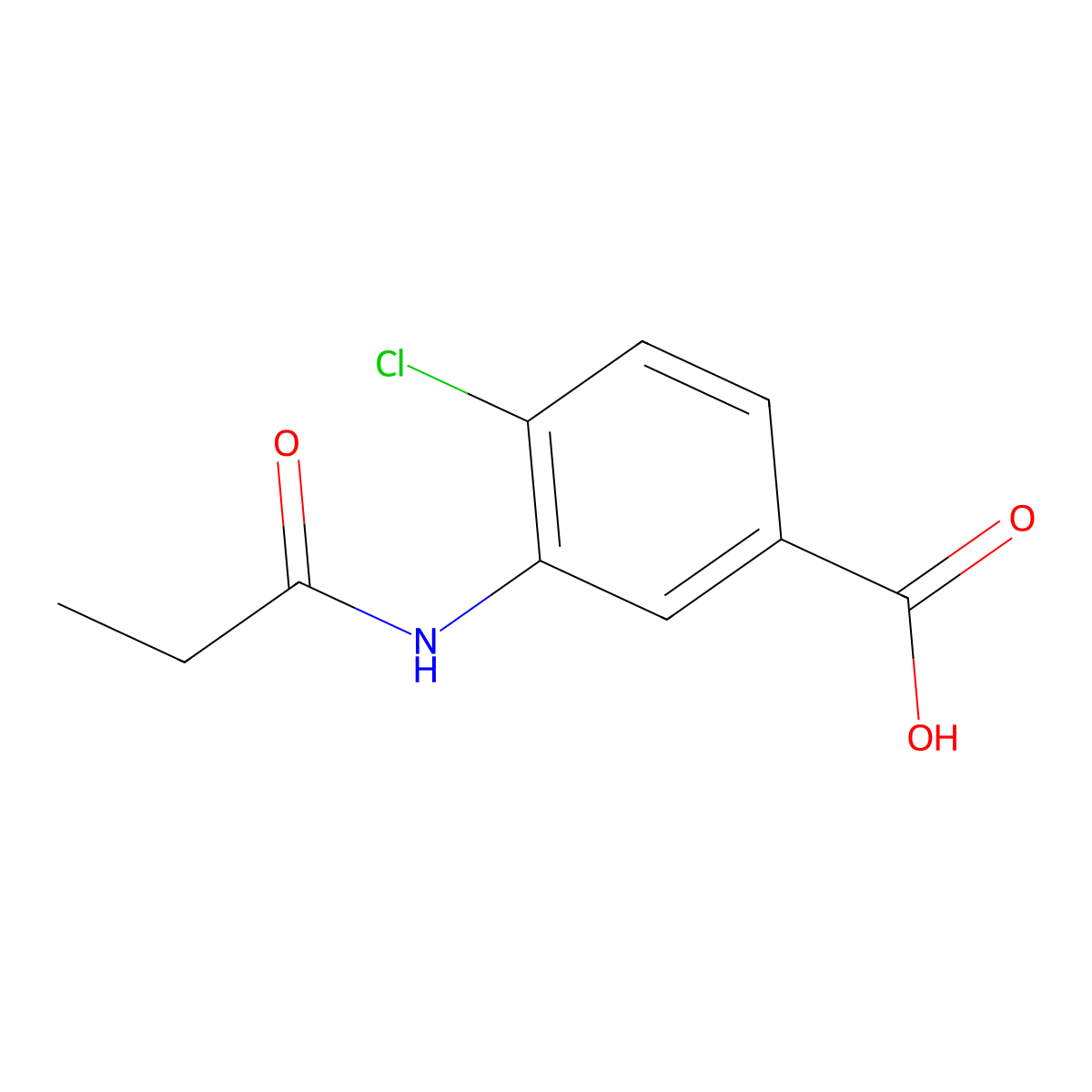 4-Chloro-3-propanamidobenzoic acid molecular structure, CAS 1016698-05-7