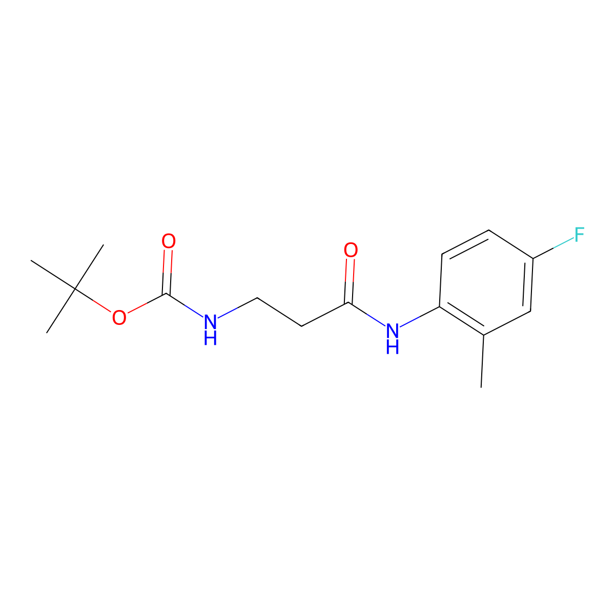 Tert-butyl 3-[(4-fluoro-2-methylphenyl)amino]-3-oxopropylcarbamate molecular structure, CAS 1016698-11-5