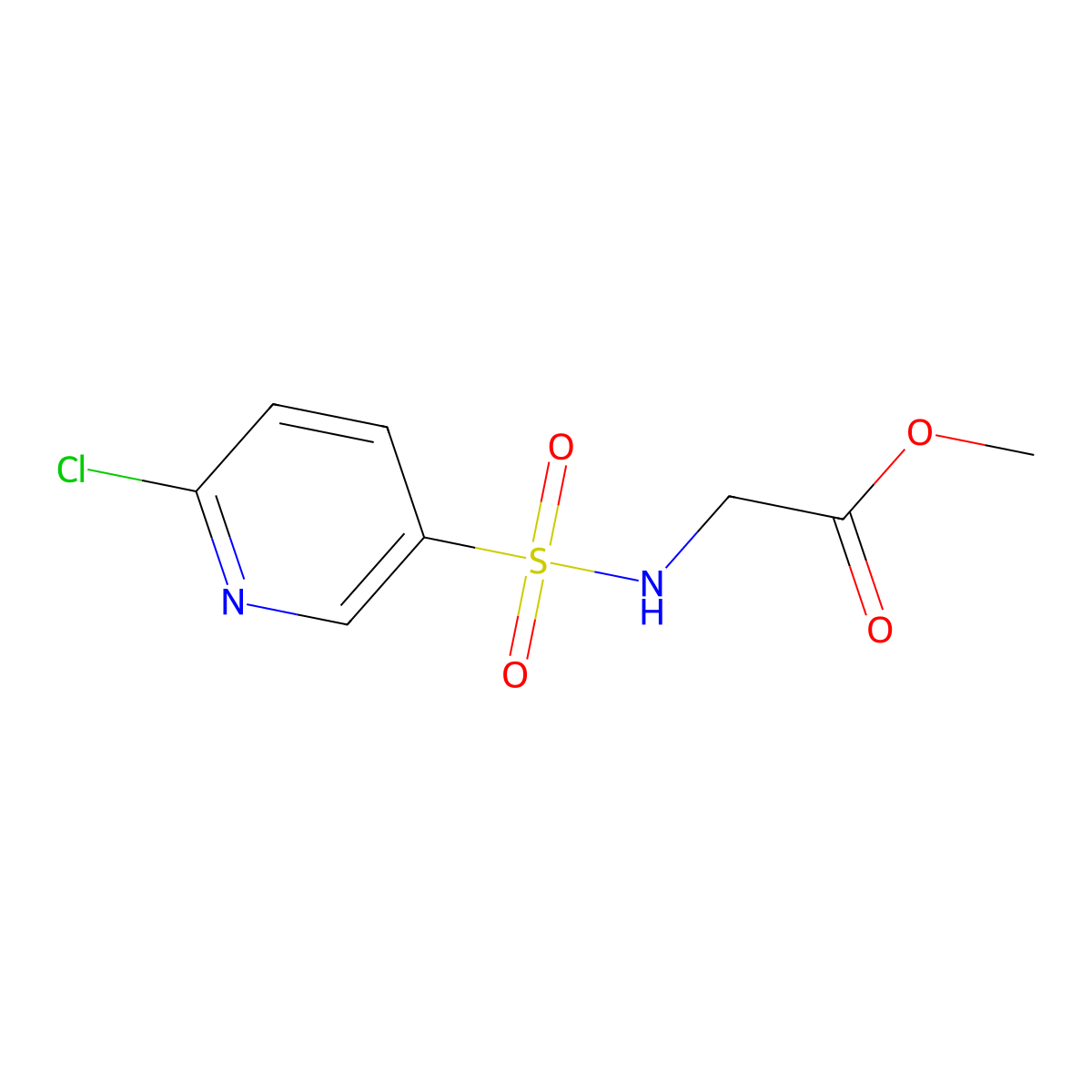 Methyl 2-(6-chloropyridine-3-sulfonamido)acetate molecular structure, CAS 1016698-31-9