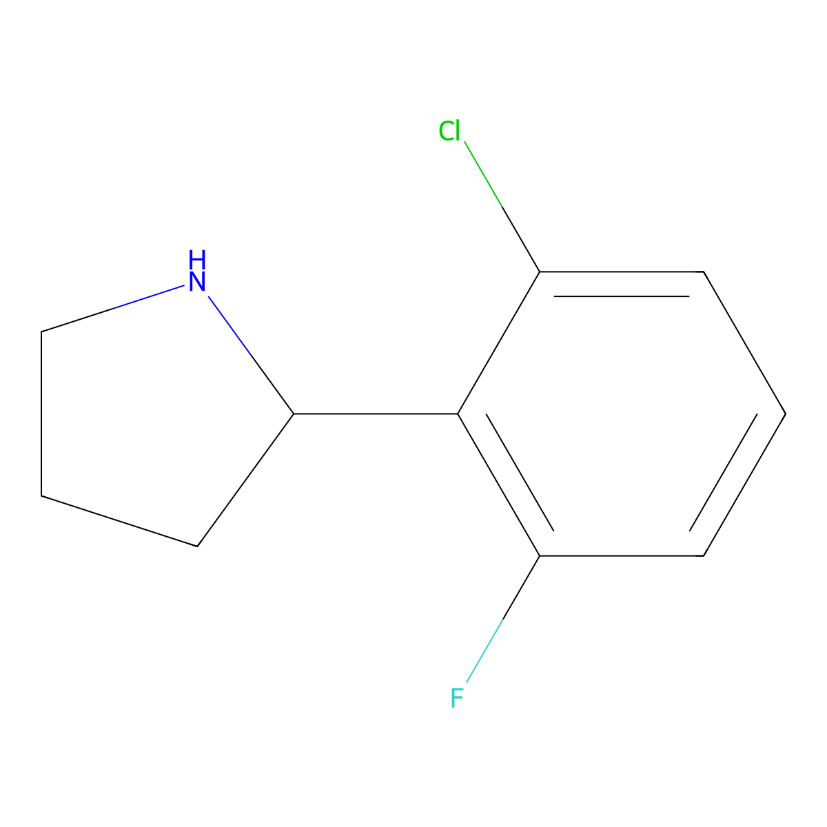 2-(2-Chloro-6-fluorophenyl)pyrrolidine molecular structure, CAS 1016698-85-3