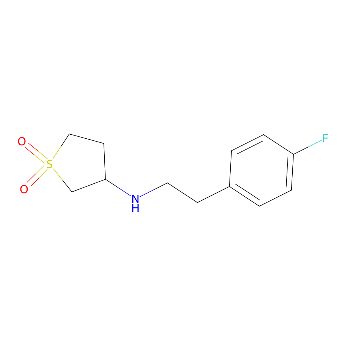 3-Thiophenamine, N-[2-(4-fluorophenyl)ethyl]tetrahydro-, 1,1-dioxide molecular structure, CAS 1016699-42-5