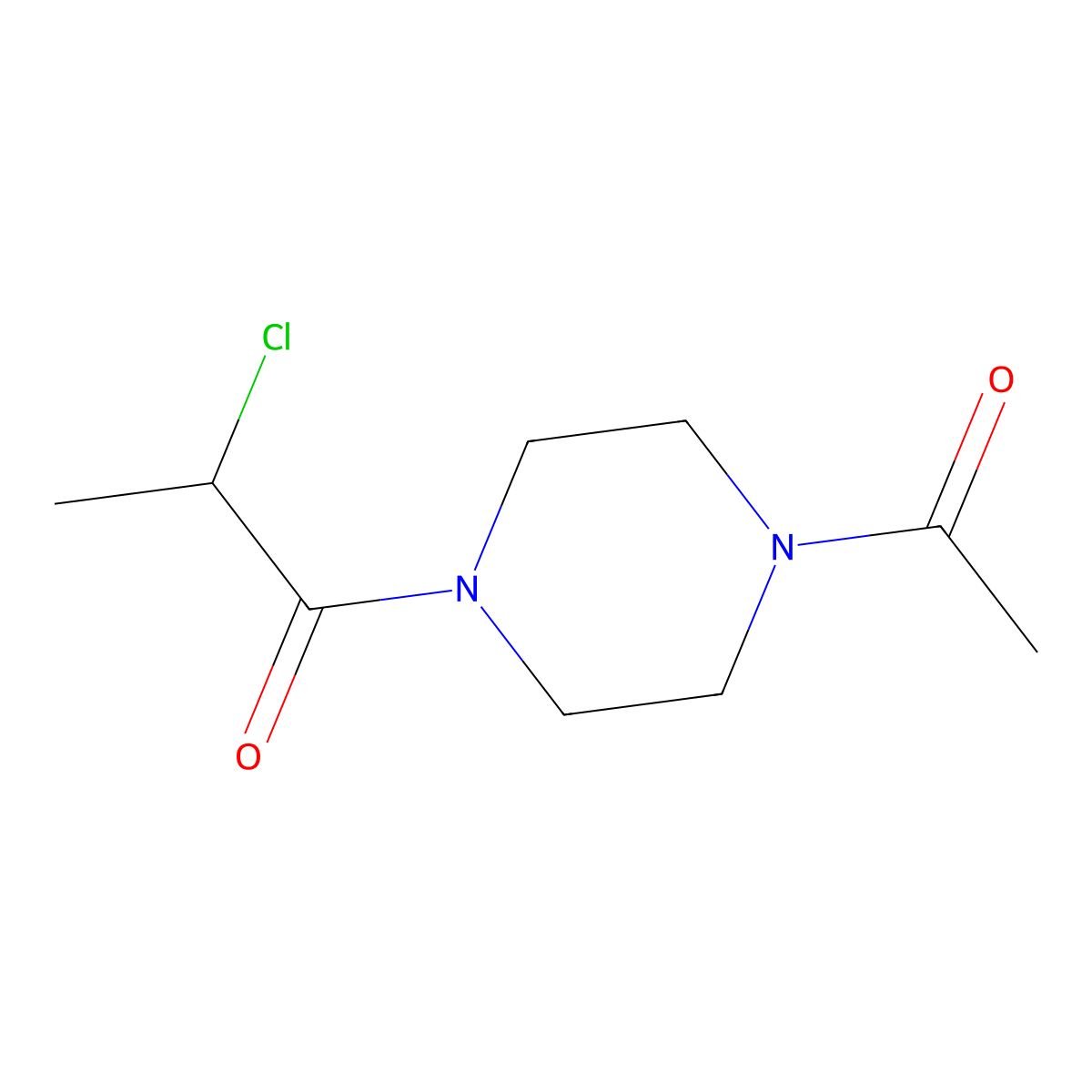 1-(4-Acetylpiperazin-1-yl)-2-chloropropan-1-one molecular structure, CAS 1016699-47-0