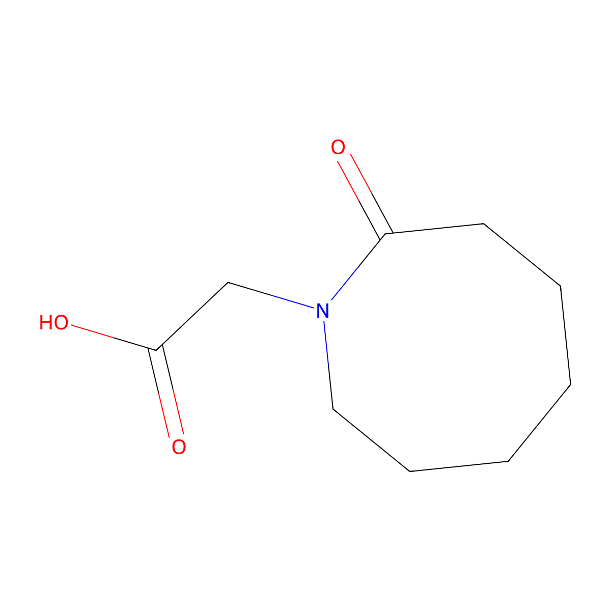 2-(2-Oxoazocan-1-yl)acetic acid molecular structure, CAS 1016699-66-3