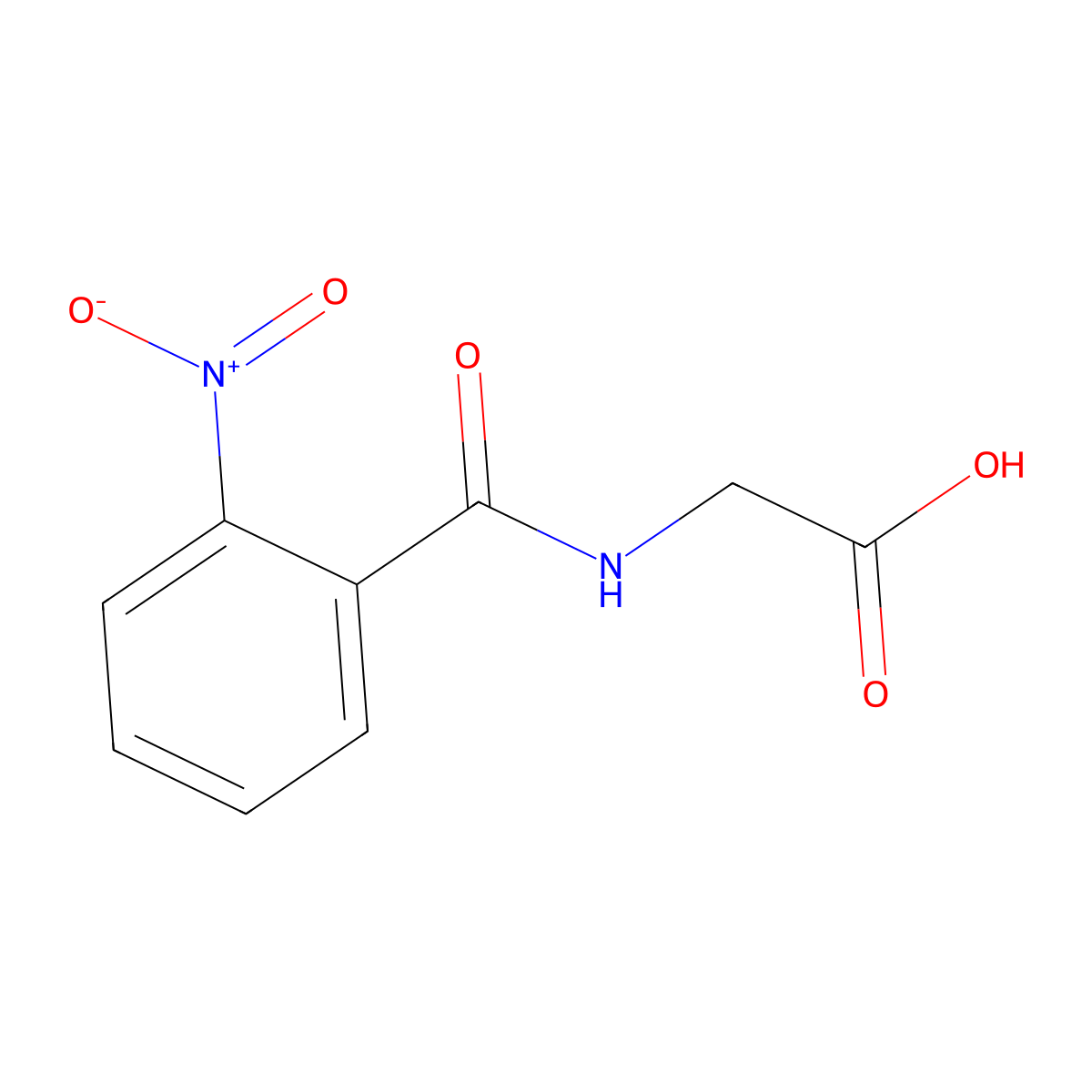 2-(2-Nitrobenzamido)acetic acid molecular structure, CAS 10167-23-4