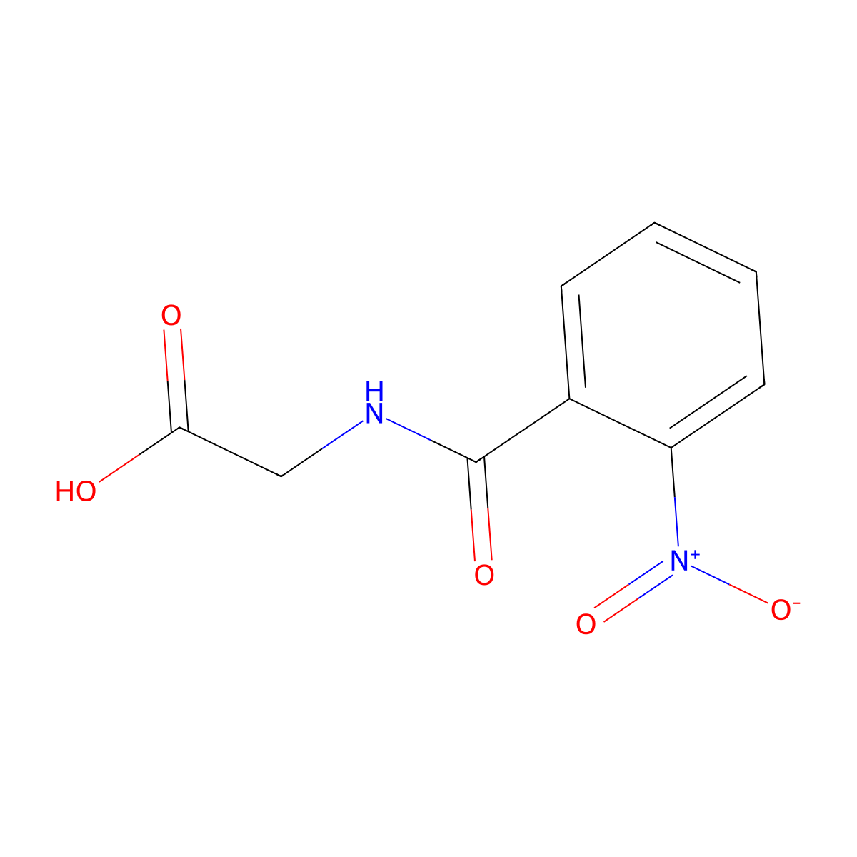 2-(2-Nitrobenzamido)acetic acid molecular structure, CAS 10167-23-4
