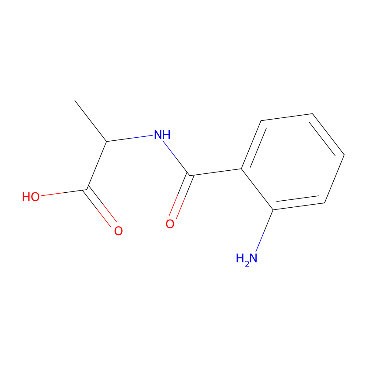 2-((2-Aminobenzoyl)amino)propanoic acid molecular structure, CAS 10167-31-4