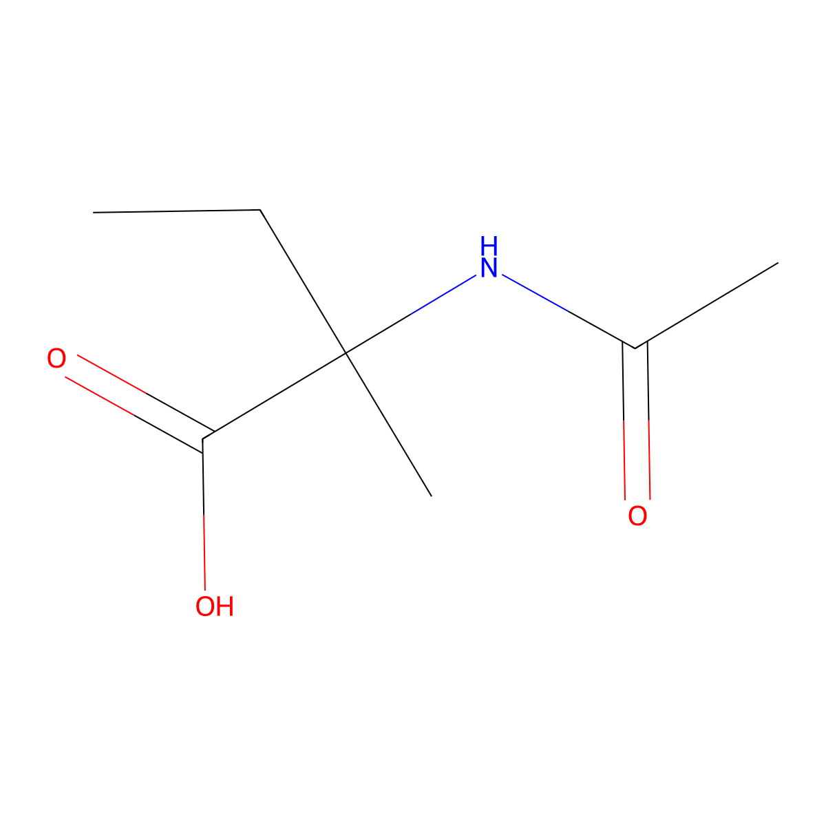 2-Acetamido-2-methylbutanoic acid molecular structure, CAS 10167-50-7