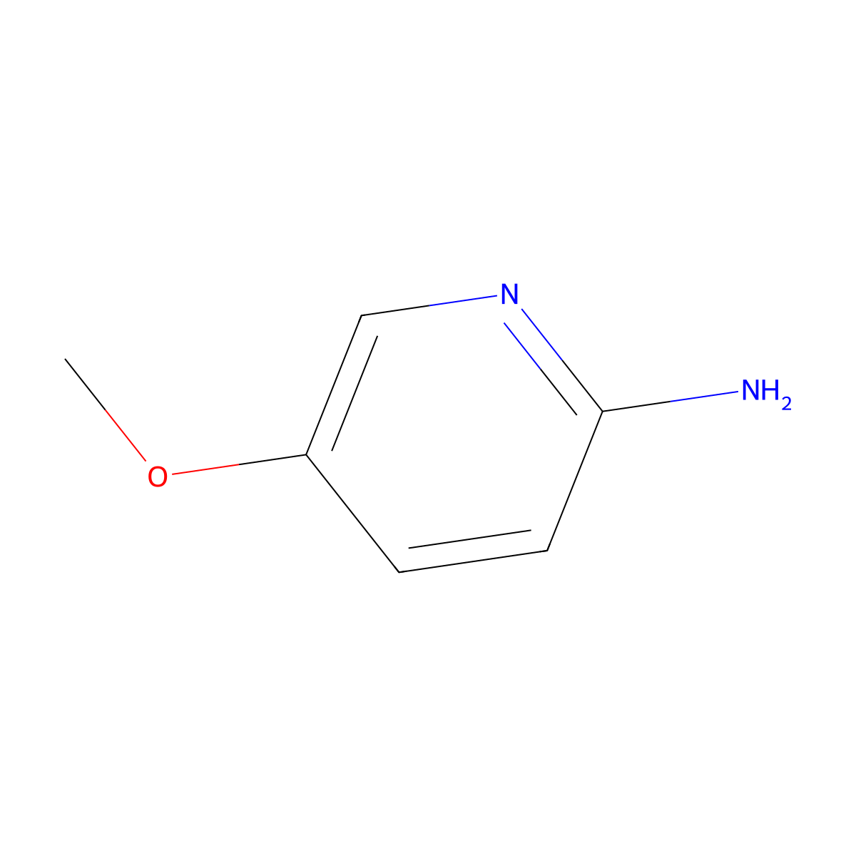 2-Amino-5-methoxypyridine molecular structure, CAS 10167-97-2