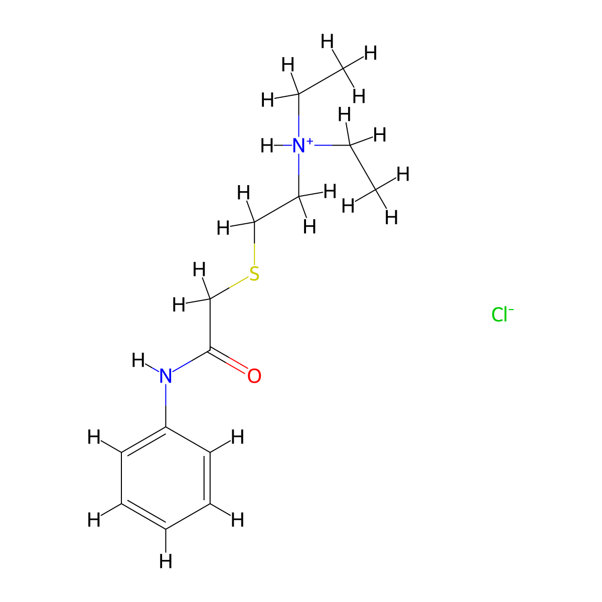 Acetanilide, 2-(2-(diethylamino)ethyl)thio-, hydrochloride molecular structure, CAS 101670-51-3