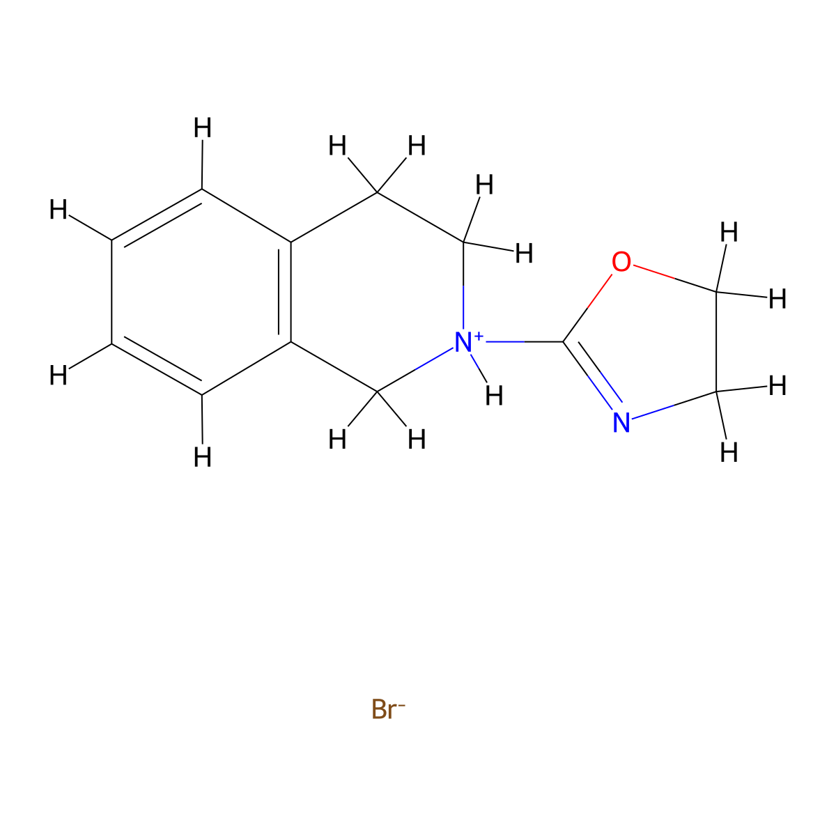 Isoquinoline, 1,2,3,4-tetrahydro-2-(2-oxazolin-2-yl)-, hydrobromide molecular structure, CAS 101670-56-8