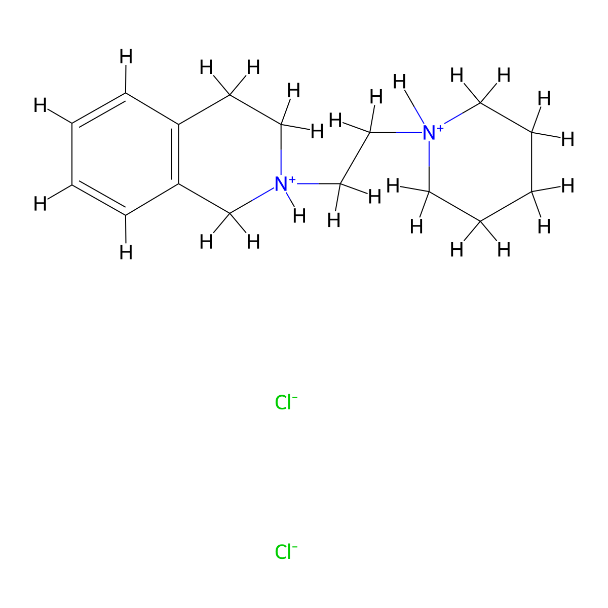 Isoquinoline, 1,2,3,4-tetrahydro-2-(2-piperidinoethyl)-, dihydrochloride molecular structure, CAS 101670-57-9