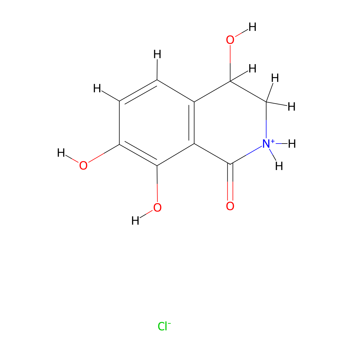 3,4-Dihydroisoquinoline-1,4,7,8-tetrol--hydrogen chloride (1/1) molecular structure, CAS 101670-58-0
