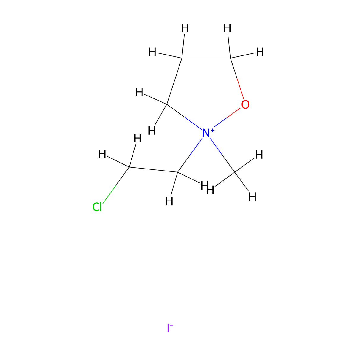 2-(2-Chloroethyl)-2-methyl-1,2-oxazolidin-2-ium iodide molecular structure, CAS 101670-74-0