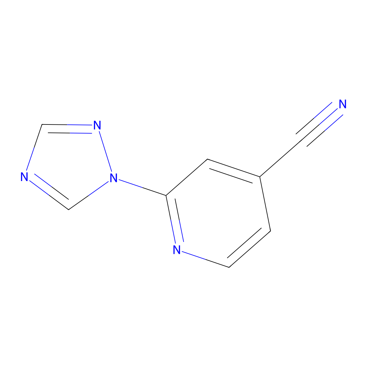2-(1H-1,2,4-triazol-1-yl)pyridine-4-carbonitrile molecular structure, CAS 1016700-35-8