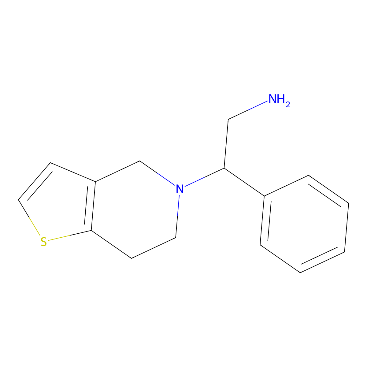 2-phenyl-2-{4H,5H,6H,7H-thieno[3,2-c]pyridin-5-yl}ethan-1-amine molecular structure, CAS 1016700-64-3