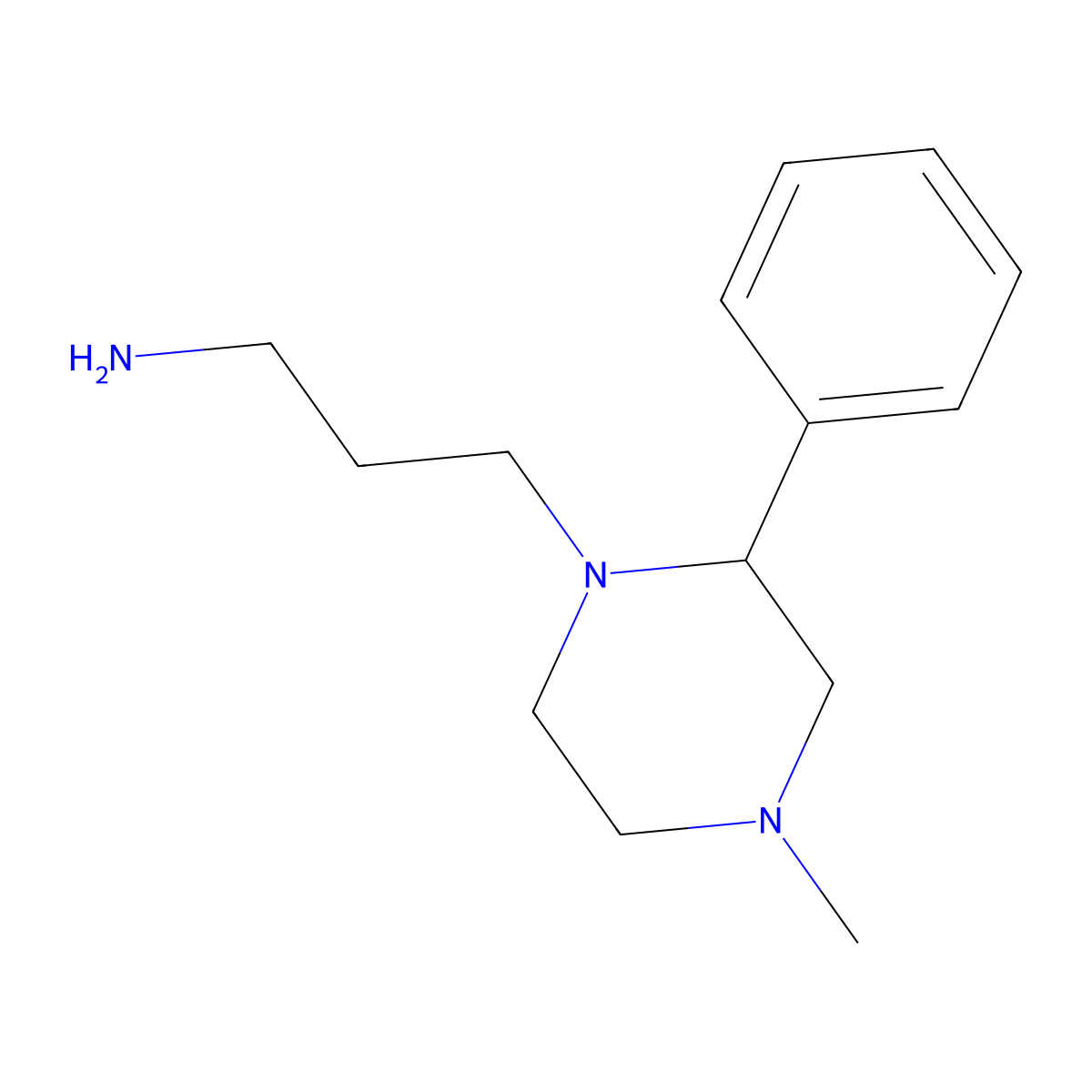 3-(4-Methyl-2-phenylpiperazin-1-yl)propan-1-amine molecular structure, CAS 1016701-12-4