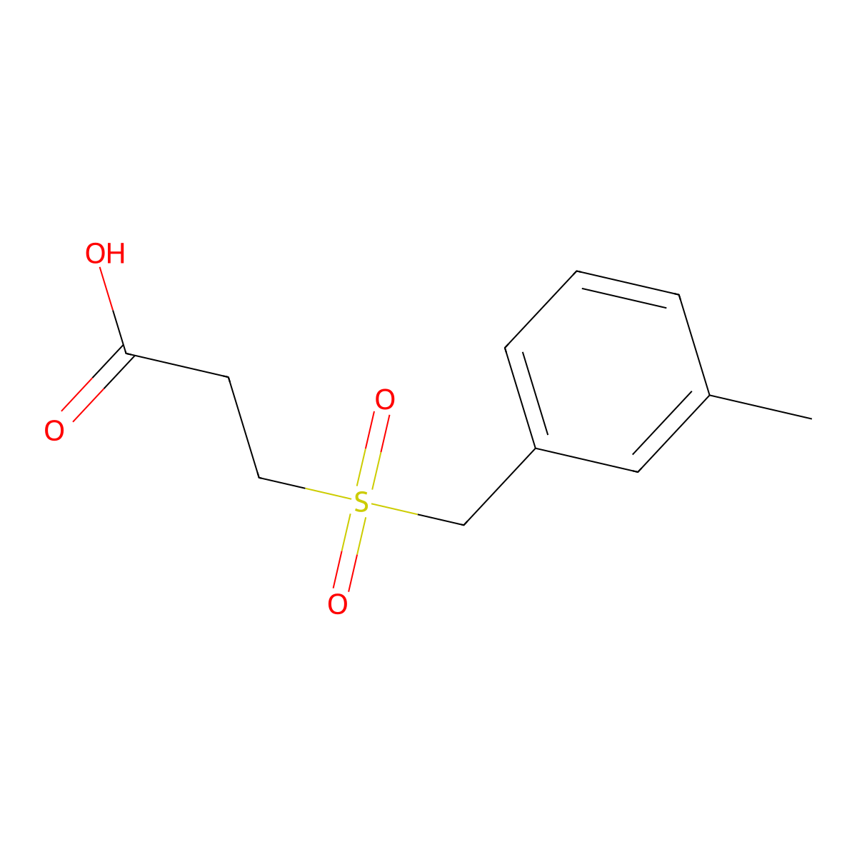 3-[(3-Methylphenyl)methanesulfonyl]propanoic acid molecular structure, CAS 1016701-55-5