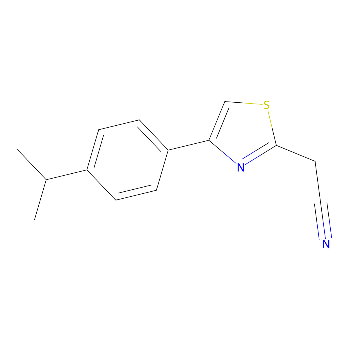{4-[4-(Propan-2-yl)phenyl]-1,3-thiazol-2-yl}acetonitrile molecular structure, CAS 1016701-87-3