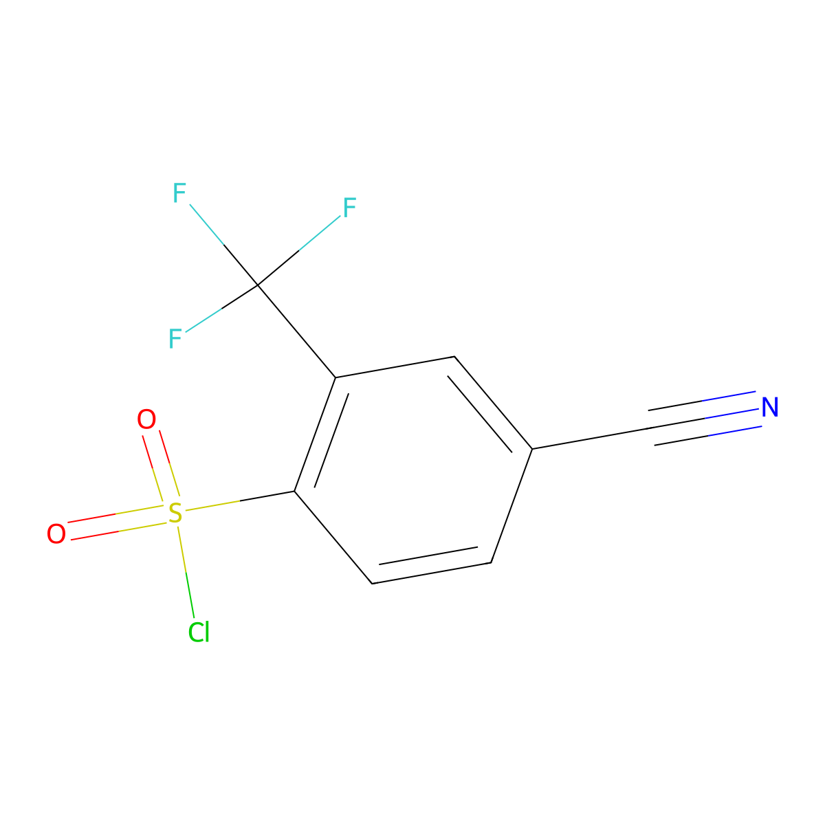 4-Cyano-2-(trifluoromethyl)benzene-1-sulfonyl chloride molecular structure, CAS 1016701-95-3