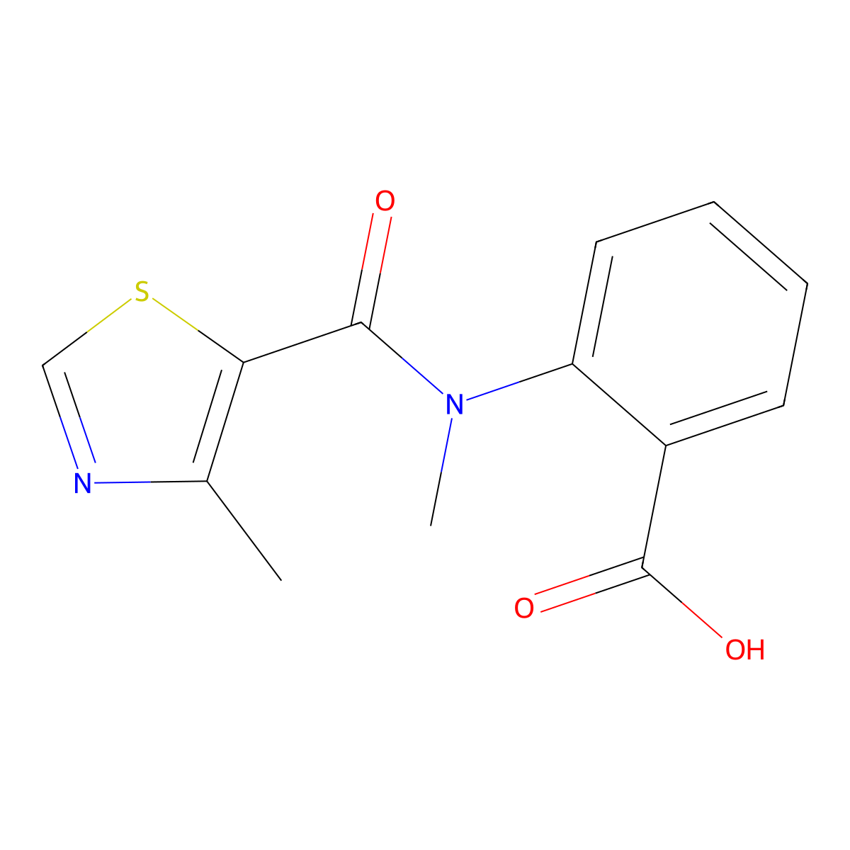 2-(N-methyl4-methyl-1,3-thiazole-5-amido)benzoic acid molecular structure, CAS 1016703-16-4