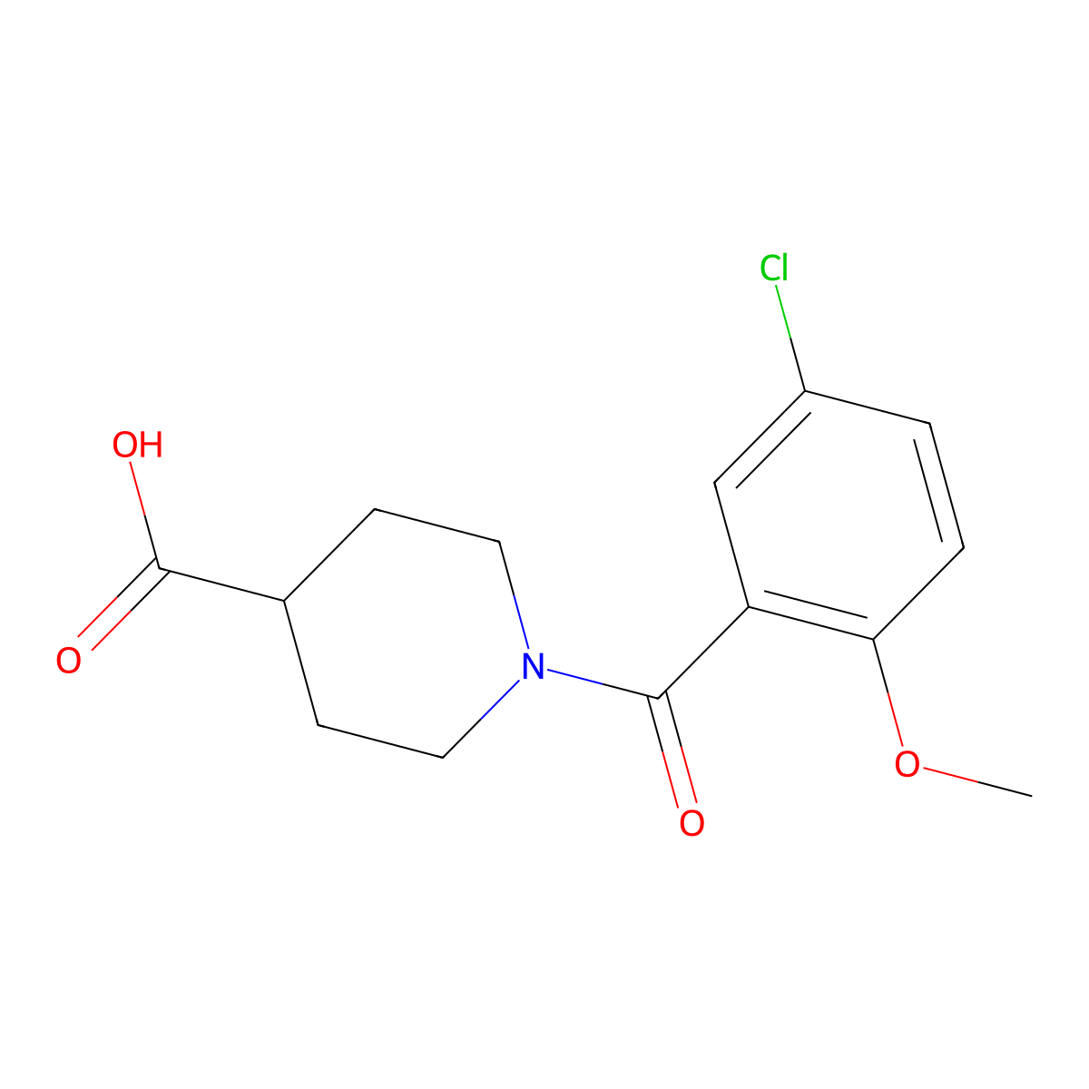 1-(5-Chloro-2-methoxybenzoyl)piperidine-4-carboxylic acid molecular structure, CAS 1016703-61-9