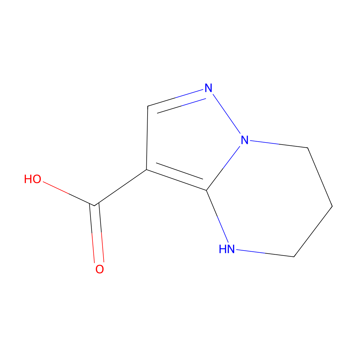 4H,5H,6H,7H-pyrazolo[1,5-a]pyrimidine-3-carboxylic acid molecular structure, CAS 1016703-62-0
