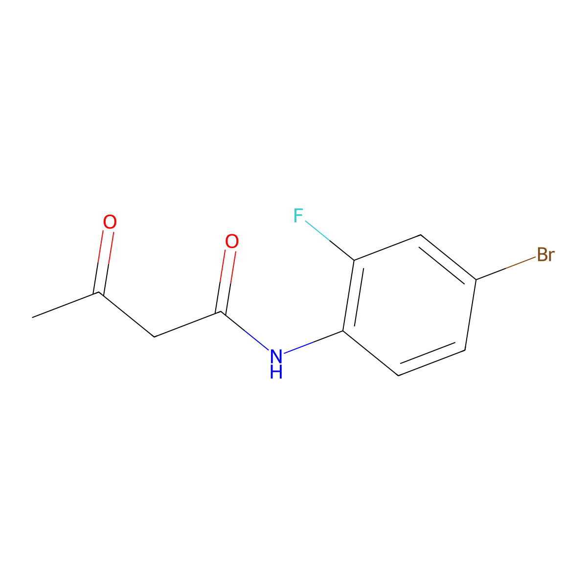 N-(4-bromo-2-fluorophenyl)-3-oxobutanamide molecular structure, CAS 1016704-25-8