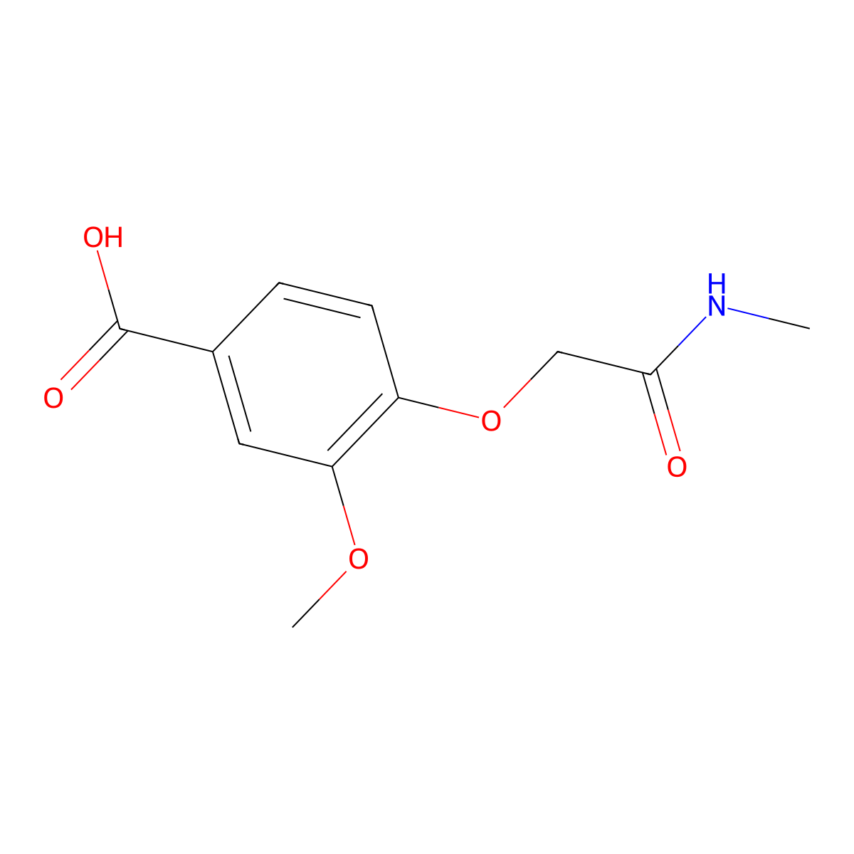 3-Methoxy-4-[(methylcarbamoyl)methoxy]benzoic acid molecular structure, CAS 1016704-64-5