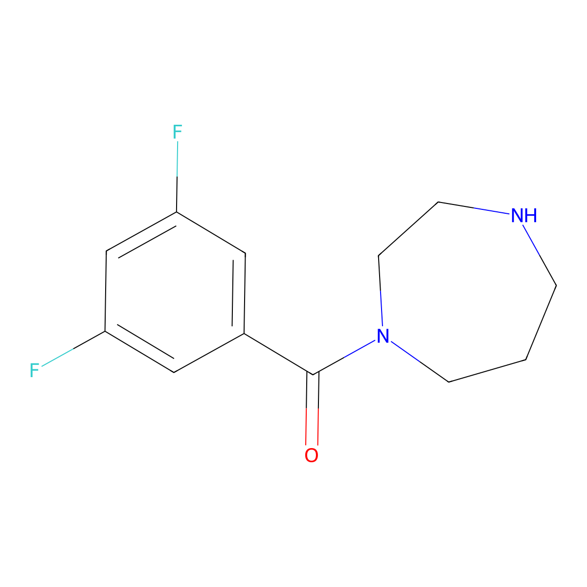 1-(3,5-Difluorobenzoyl)-1,4-diazepane molecular structure, CAS 1016704-74-7