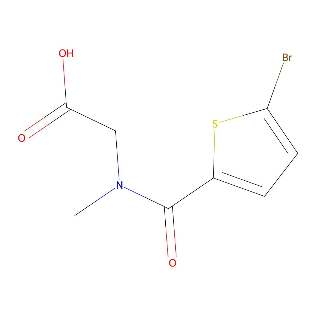 2-[1-(5-bromothiophen-2-yl)-N-methylformamido]acetic acid molecular structure, CAS 1016705-13-7