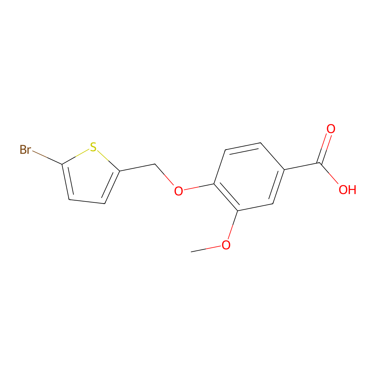 4-[(5-Bromothiophen-2-yl)methoxy]-3-methoxybenzoic acid molecular structure, CAS 1016705-48-8
