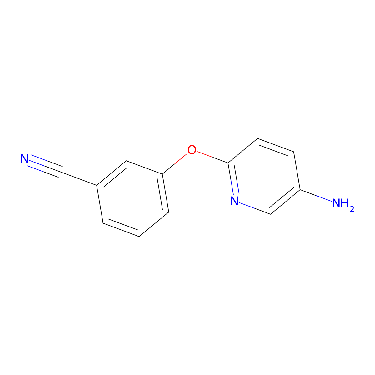 3-[(5-Aminopyridin-2-yl)oxy]benzonitrile molecular structure, CAS 1016705-78-4