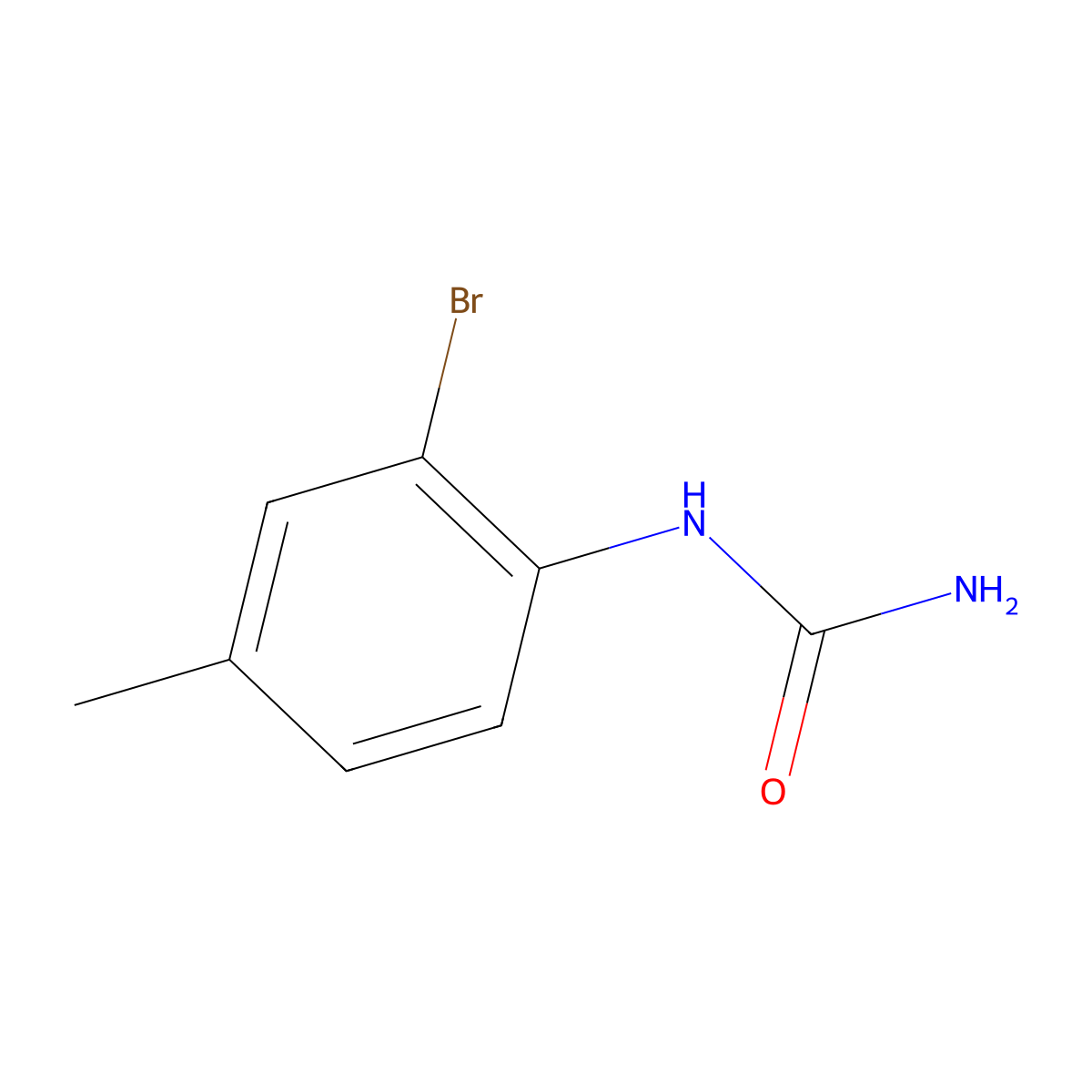 (2-Bromo-4-methylphenyl)urea molecular structure, CAS 1016706-21-0