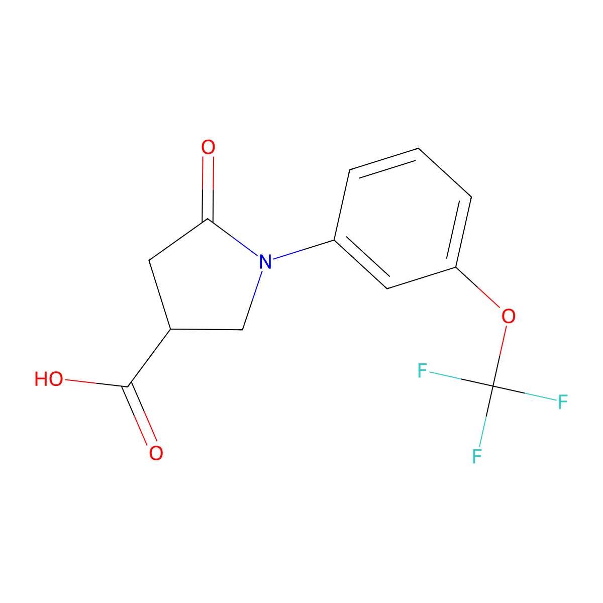5-Oxo-1-[3-(trifluoromethoxy)phenyl]pyrrolidine-3-carboxylic acid molecular structure, CAS 1016706-55-0
