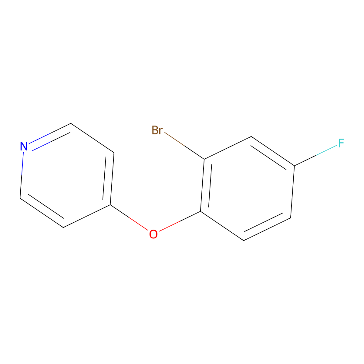 4-(2-Bromo-4-fluorophenoxy)pyridine molecular structure, CAS 1016707-67-7