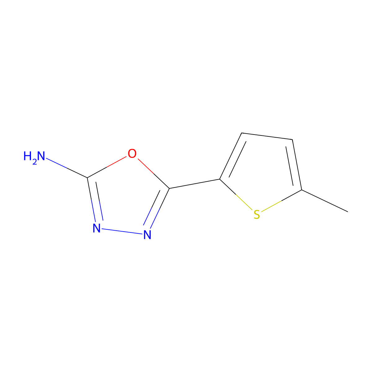 5-(5-Methylthiophen-2-yl)-1,3,4-oxadiazol-2-amine molecular structure, CAS 1016707-88-2