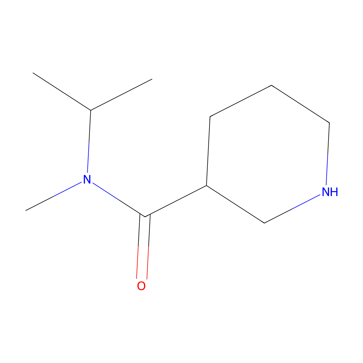 N-methyl-N-(propan-2-yl)piperidine-3-carboxamide molecular structure, CAS 1016708-29-4