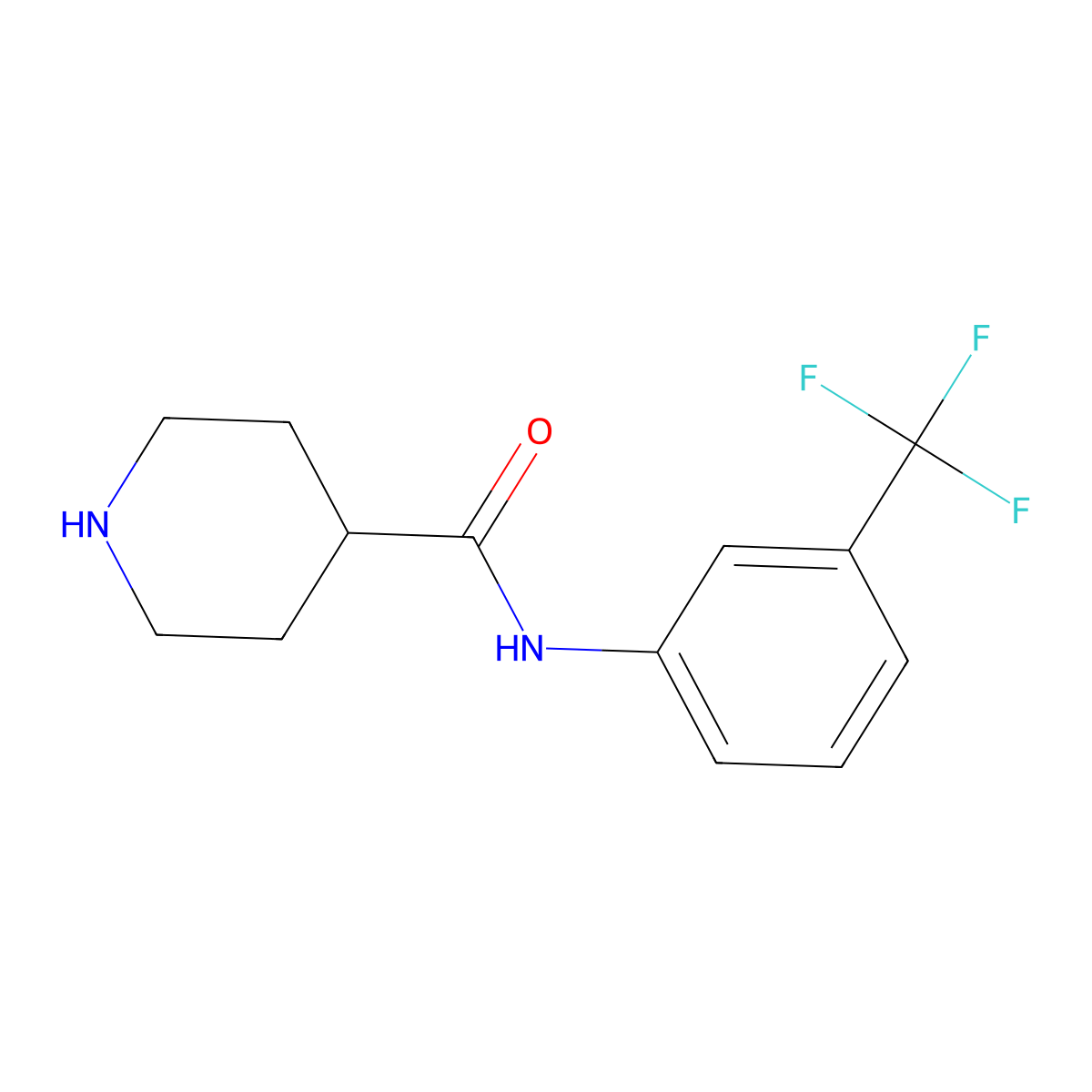 N-[3-(Trifluoromethyl)phenyl]piperidine-4-carboxamide molecular structure, CAS 1016708-47-6