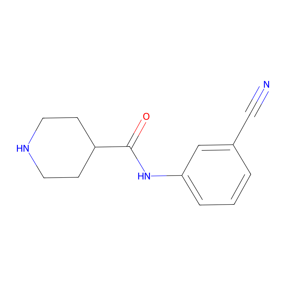 N-(3-Cyanophenyl)piperidine-4-carboxamide molecular structure, CAS 1016708-56-7
