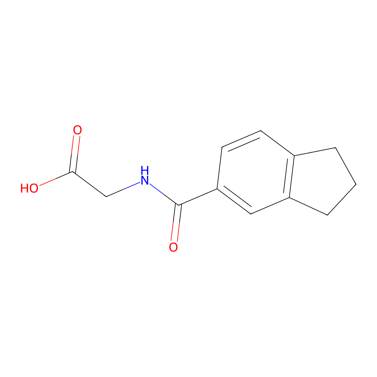 2-(2,3-dihydro-1H-inden-5-ylformamido)acetic acid molecular structure, CAS 1016708-59-0