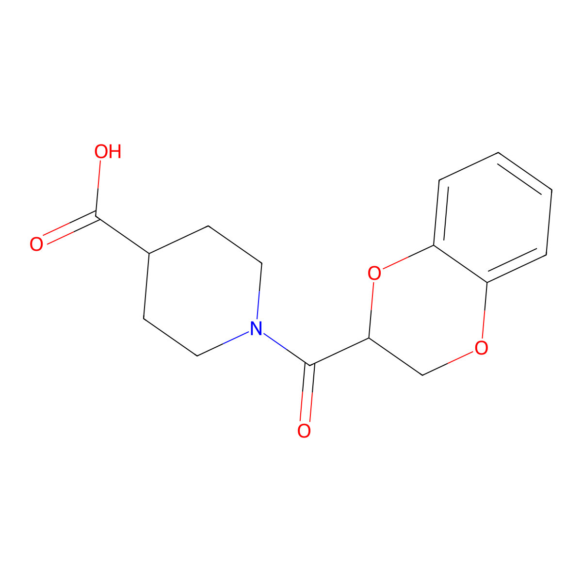 1-(2,3-Dihydrobenzo[b][1,4]dioxine-2-carbonyl)piperidine-4-carboxylic acid molecular structure, CAS 1016709-97-9